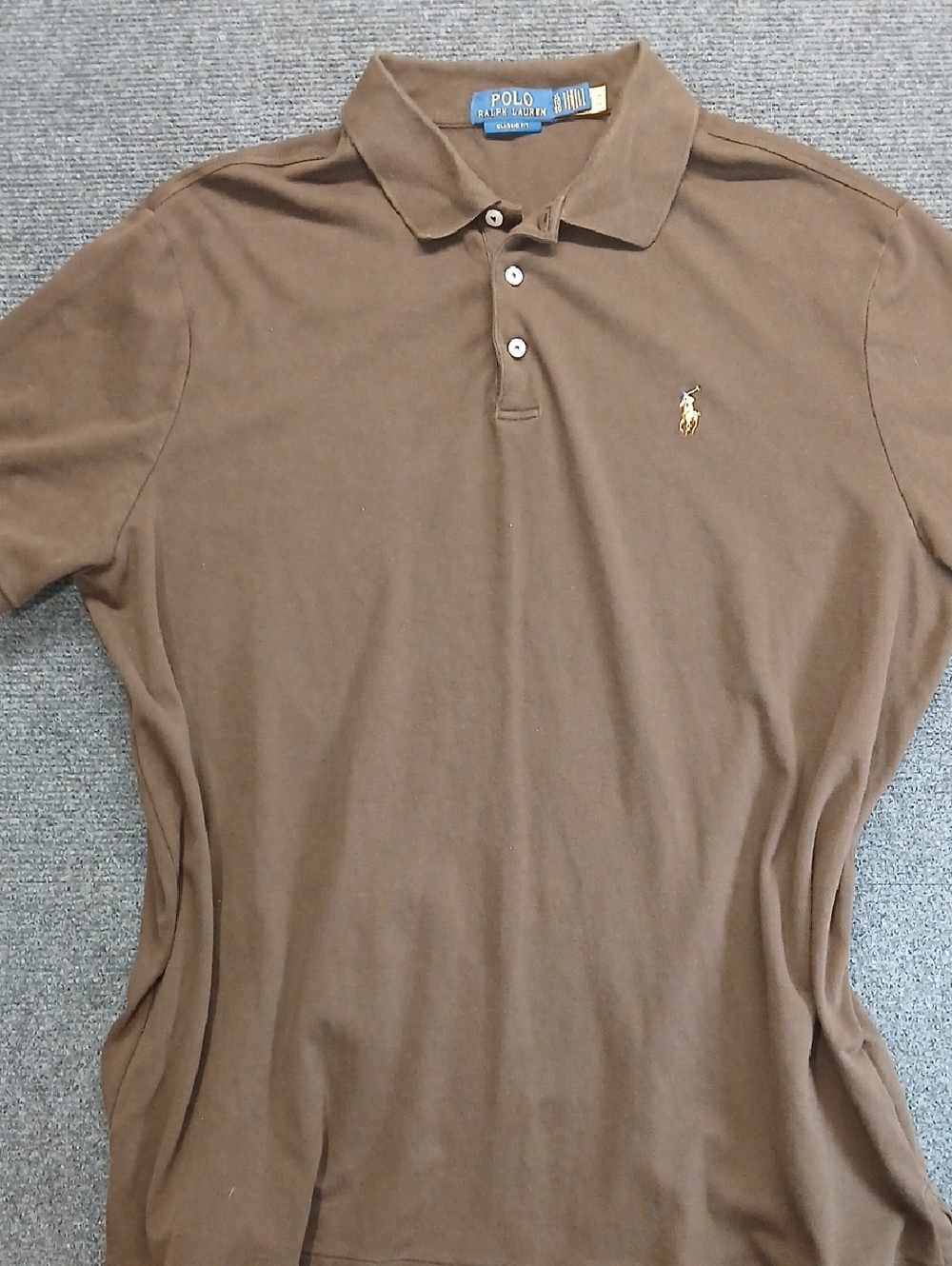 Polo by Ralph Lauren Men’s Brown Classic Fit Polo with Embroidered Pony Sz XL